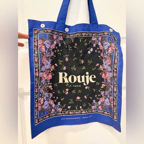 Rouje Paris Canvas Floral Print Tote, New Without Tag - Picture 3 of 11